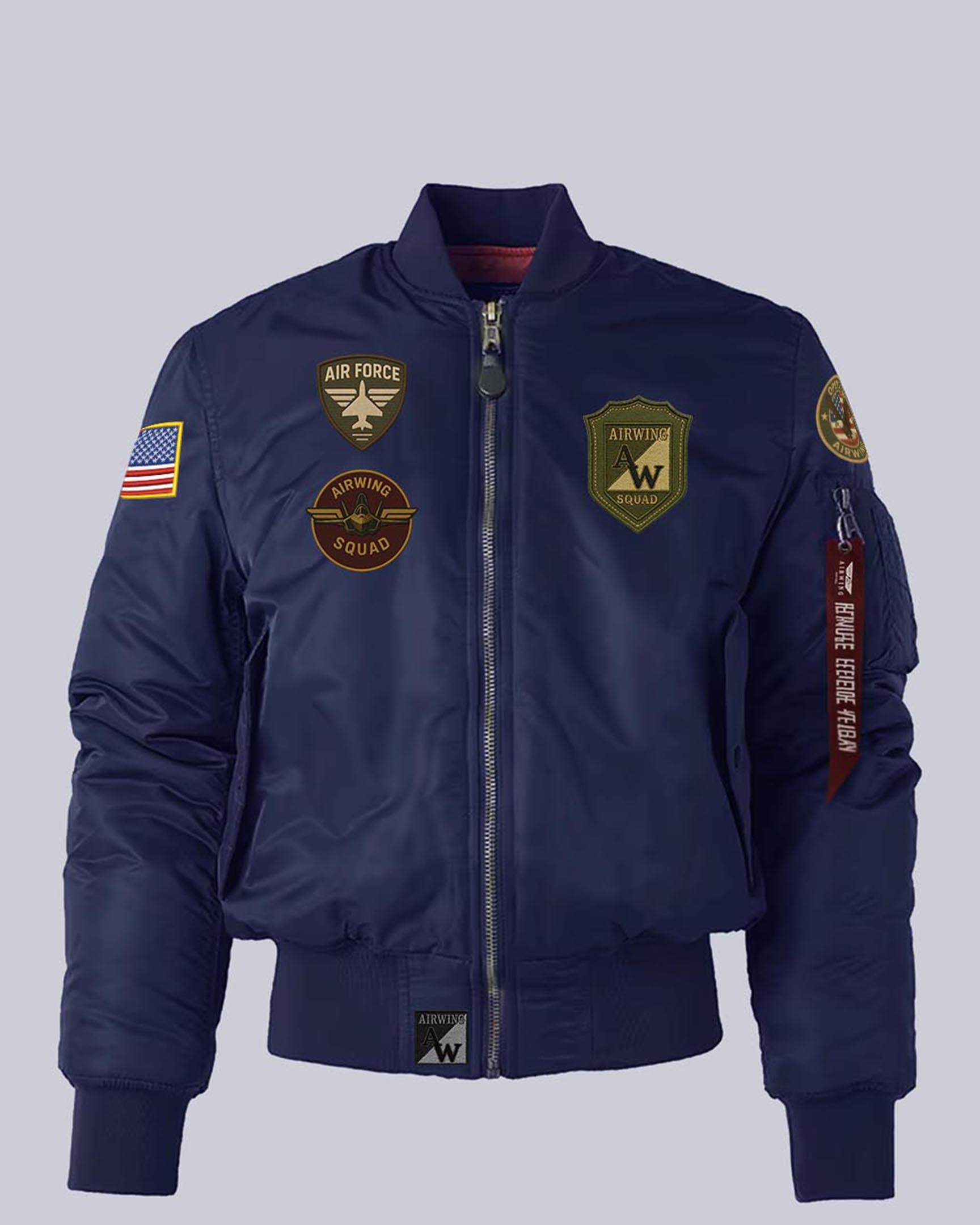 3 patches navy bomber jacket